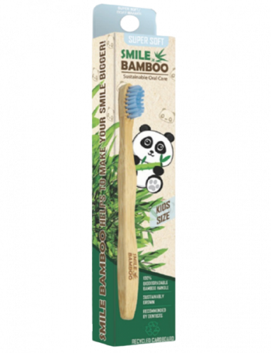 Smile Bamboo Οδοντόβουρτσα Kids Size Super Soft Μπλε 1 τεμάχιο