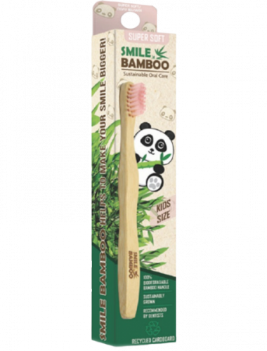 Smile Bamboo Οδοντόβουρτσα Kids Size Super Soft Ροζ 1 τεμάχιο