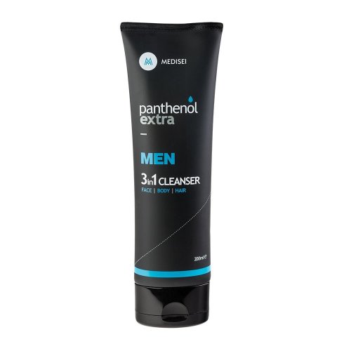 Panthenol Extra Men 3 in1 Cleanser Face Body Hair Ανδρικό Αφρόλουτρο - Σαμπουάν, 200ml