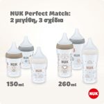 Nuk Perfect Match PP Twig Μπιμπερό με Θηλή Σιλικόνης Anti-Colic, με Δείκτη Ελέγχου Θερμοκρασίας 0+ μηνών, 150ml - Image 2