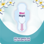 EveryDay Fresh Maxi Night Ultra Plus, Μεγαλύτερου μήκους λεπτές σερβιέτες, με φτερά προστασίας, 10 τεμάχια - Image 7