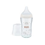 Nuk Perfect Match Mπιμπερό Γυάλινο με μαλακή θηλή σιλικόνης από 3 μηνών, Anti-Colic, με Δείκτη Ελέγχου Θερμοκρασίας, 230ml