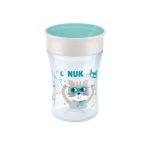 Nuk Magic Cup Εκπαιδευτικό Ποτηράκι από πλαστικό με Εύκολη Ροή 8+ μηνών Μπλε-Γατάκι, 230ml
