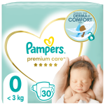 Pampers Premium Care Πάνες Μέγεθος 0, (<3kg), 30 Πάνες