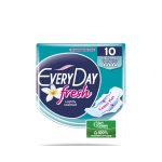 EveryDay Fresh Normal Ultra Plus, Κανονικού μήκους λεπτές σερβιέτες, με φτερά προστασίας, 10 τεμάχια