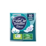 EveryDay Senstitive with Cotton Normal Ultra Plus, Κανονικού μήκους λεπτές σερβιέτες, με φτερά προστασίας, 10 τεμάχια