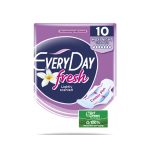 EveryDay Fresh Maxi Night Ultra Plus, Μεγαλύτερου μήκους λεπτές σερβιέτες, με φτερά προστασίας, 10 τεμάχια