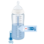 NUK First Choice Plus Μπιμπερό Γυάλινο Σιλικόνης Λευκό 0-6 μηνών Temperature Control (10.745.124), 240ml - Image 2