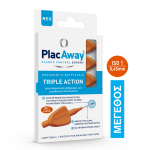 Plac Away Μεσοδόντιο Βουρτσάκι Triple Action 0.45mm ISO 1 Πορτοκαλί 6 τεμάχια