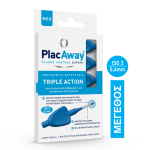Plac Away Μεσοδόντιο Βουρτσάκι Triple Action 0.6mm ISO 3 Μπλε, 6 τεμάχια
