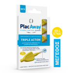 Plac Away Μεσοδόντιο Βουρτσάκι Triple Action 0.7mm ISO 4 Κίτρινο, 6 τεμάχια